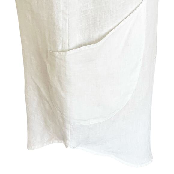 Kyla Seo White Linen Tunic Floral Embroidery 3/4 Button Oversized SMALL - Picture 5 of 9